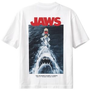 H&M Men's White/Jaws Loose Fit T-shirt