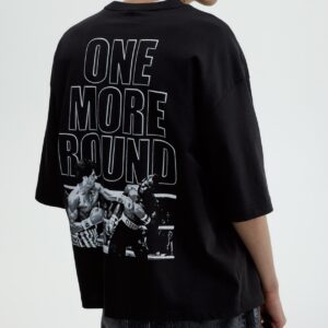 Black/Rocky Oversized-Fit Printed T-Shirt