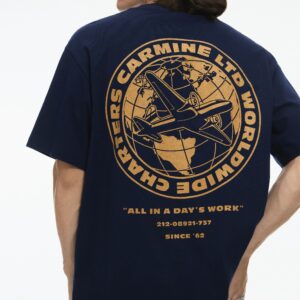 H&M Loose Fit PrintedT-shirt Navy Blue